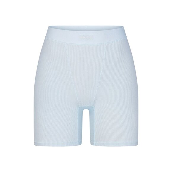 SKIMS Women's Soft Lounge Boxer Shorts Size L In Celeste - Picture 2 of 9